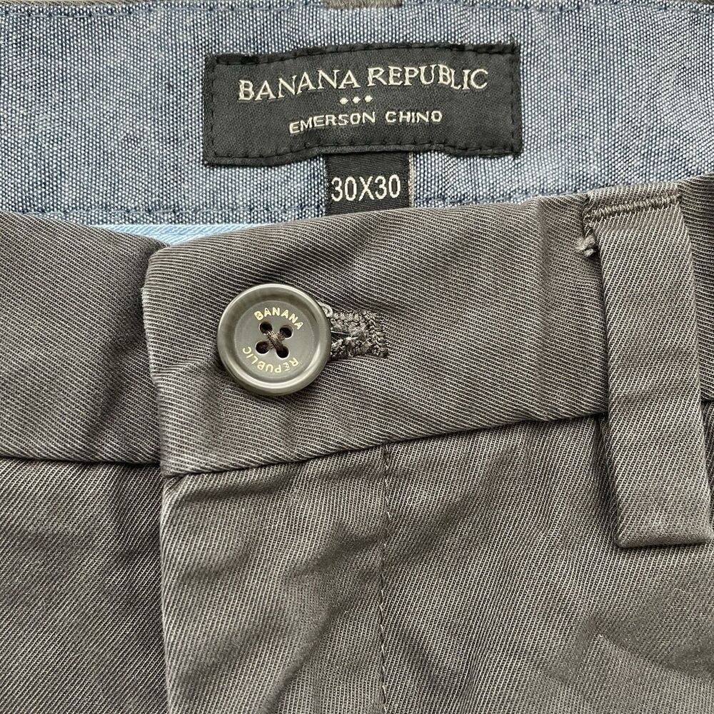 Banana Republic Emerson Chino Pants MENS 30x30 Gray 100% Cotton - Picture 3 of 8